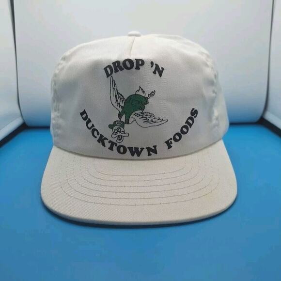 Vintage Ducktown Foods Snapback Hat Cap White - Picture 1 of 6